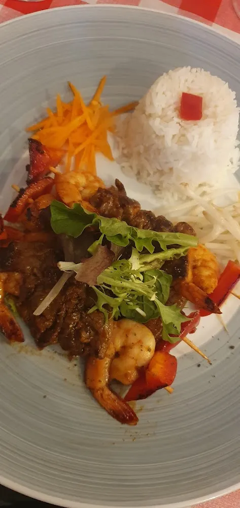 Brochette de Bœuf Et Crevette Façon Coba